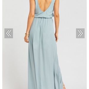 Kendall maxi bridesmaid dress, silver sage crisp